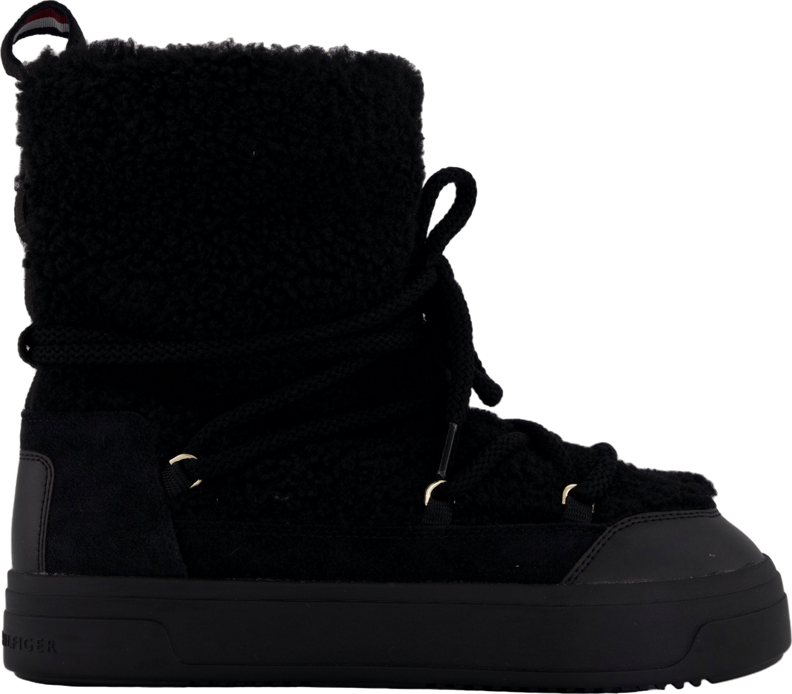 Lace-up Faux Shearling Snowboo Black - Bild 3