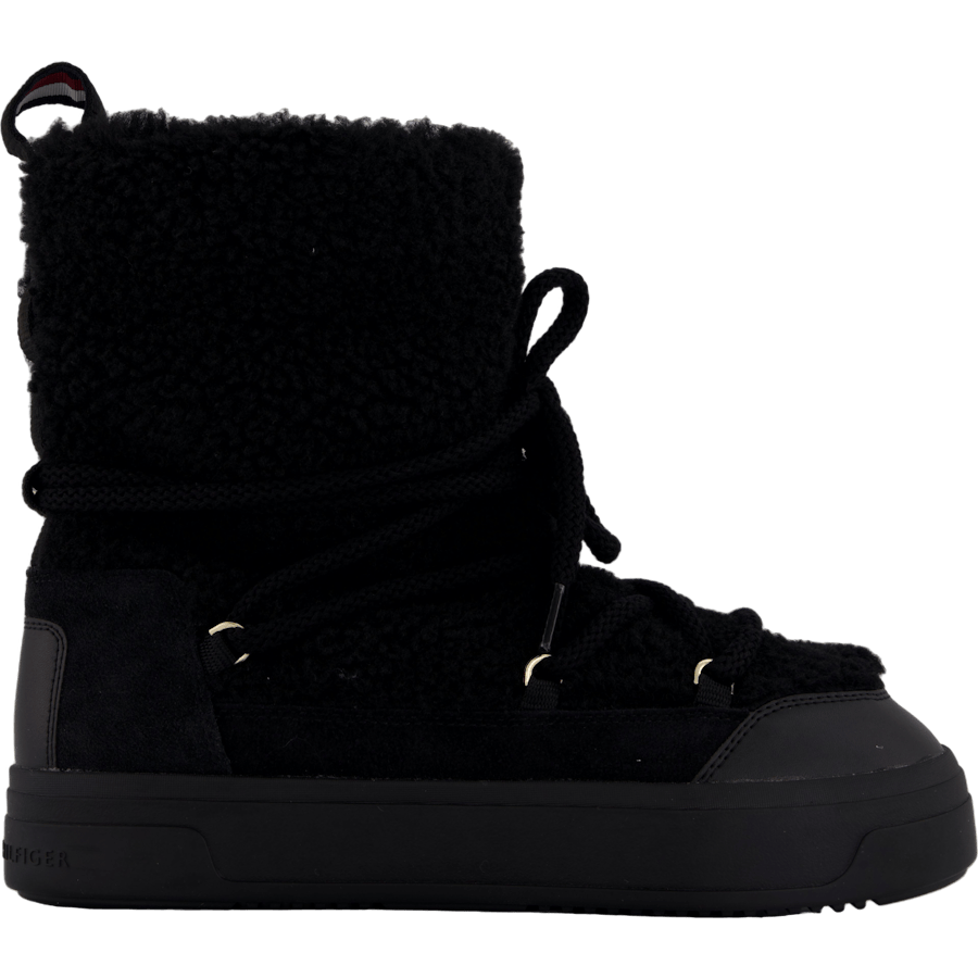 Lace-up Faux Shearling Snowboo Black - Bild 3