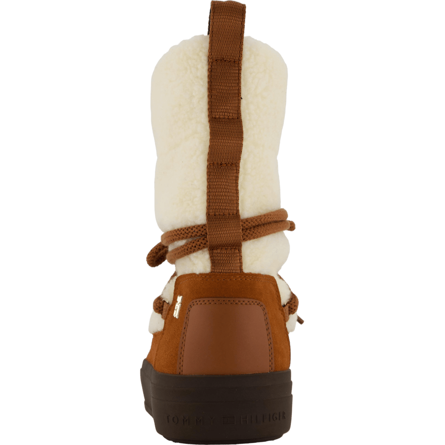 Lace-up Faux Shearling Snowboo Cognac Brown - Bild 5