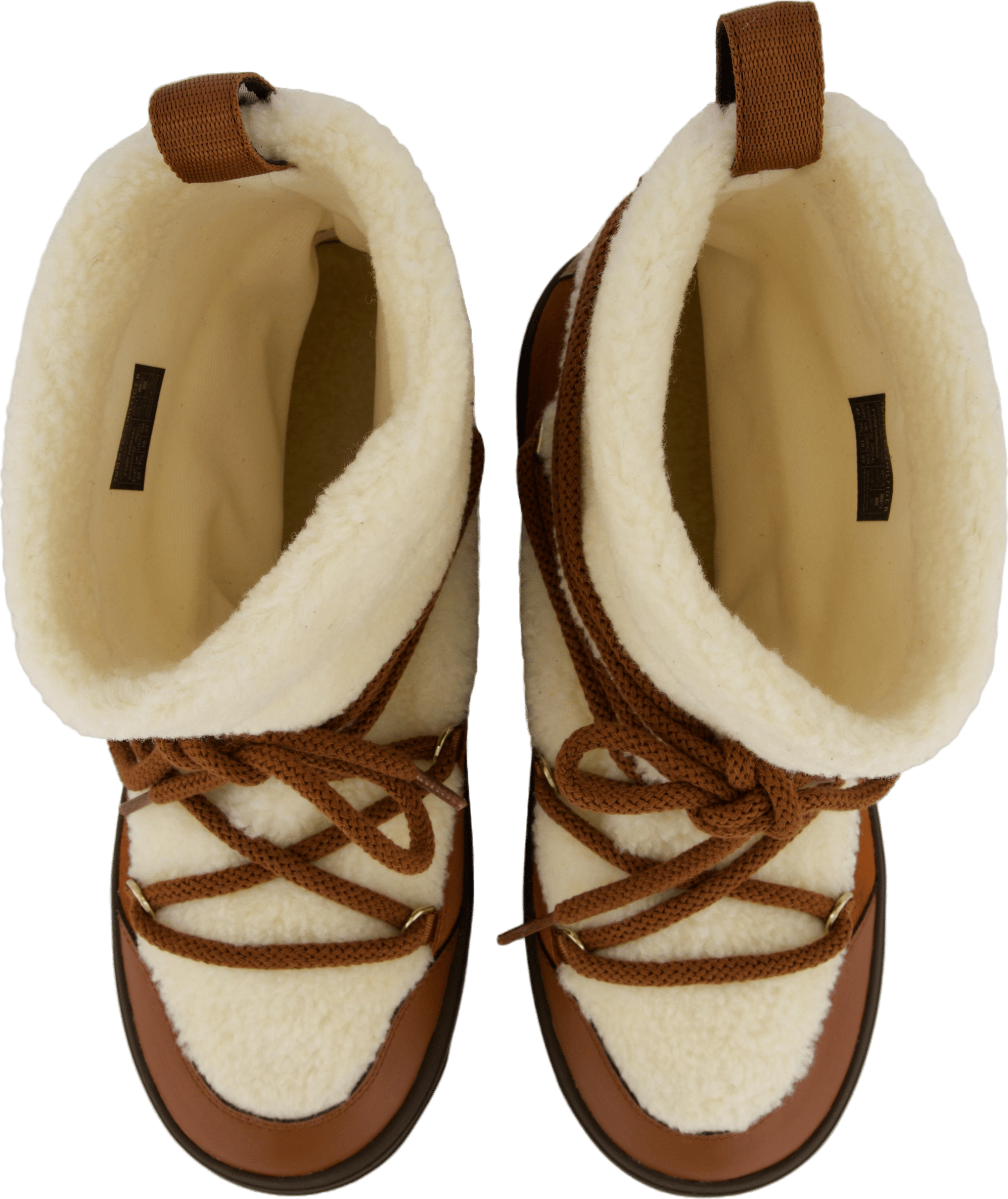Lace-up Faux Shearling Snowboo Cognac Brown - Bild 6