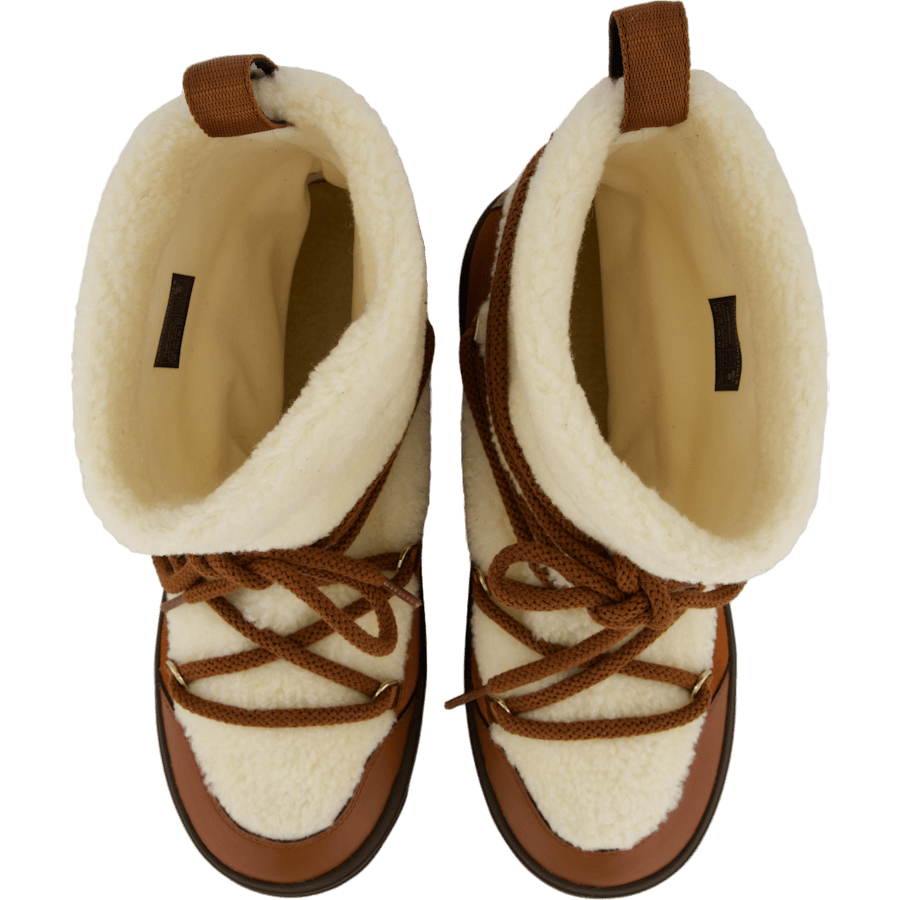 Lace-up Faux Shearling Snowboo Cognac Brown - Bild 6
