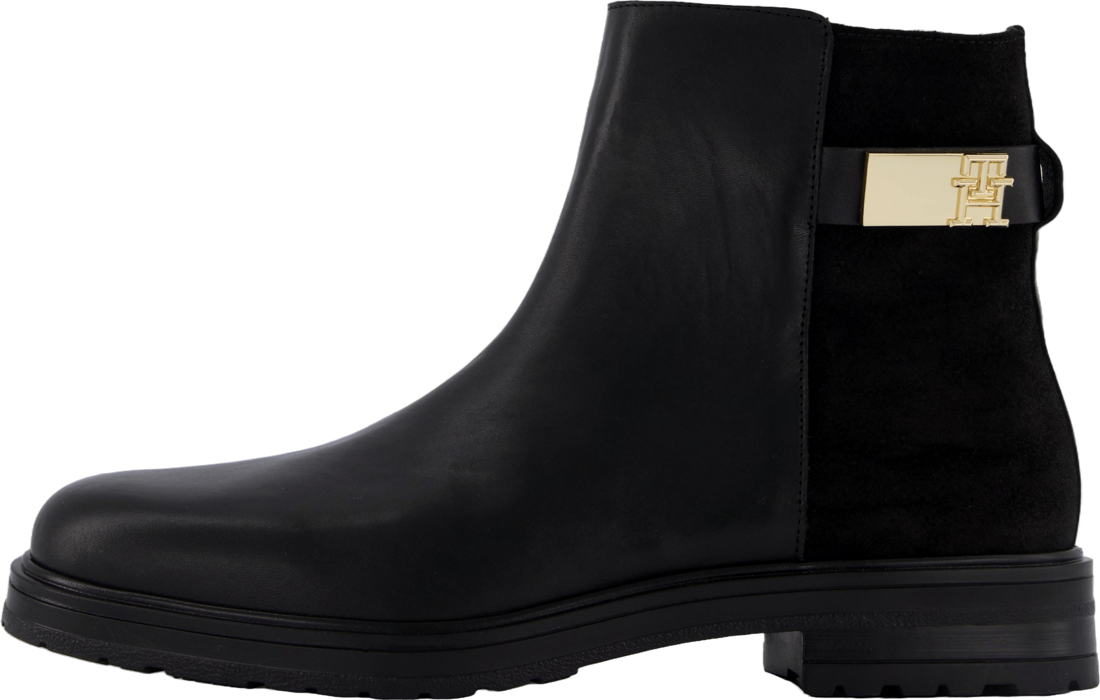 Th Logo Leather Mix Chelsea Black