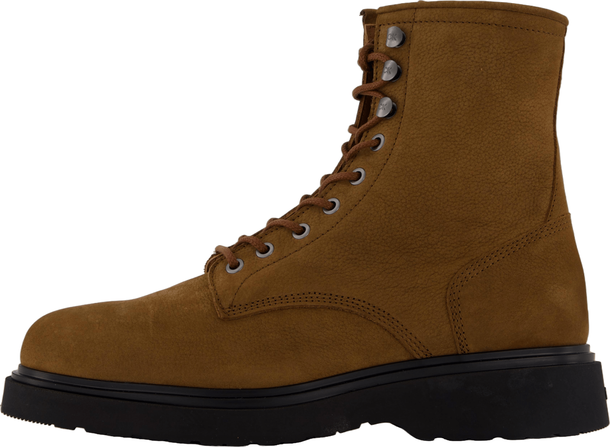 Lace Up Boot W/ Zip Suede Snuff Brown