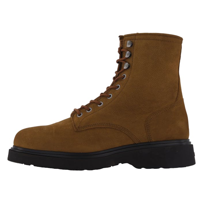 Lace Up Boot W/ Zip Suede Snuff Brown, Male, Shoes, Boots, Boots, Brown, EU 42