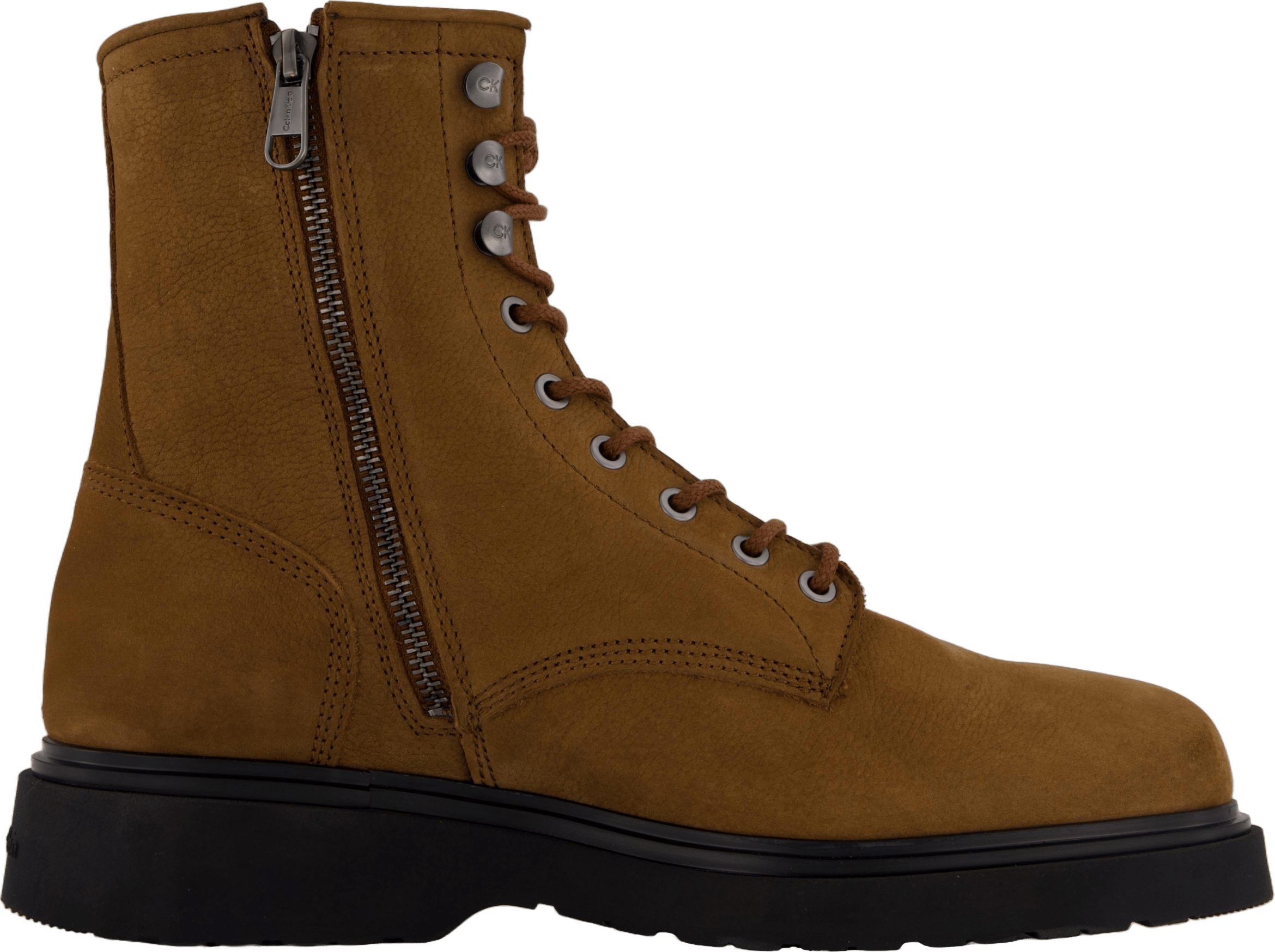 Lace Up Boot W/ Zip Suede Snuff Brown - Bild 3