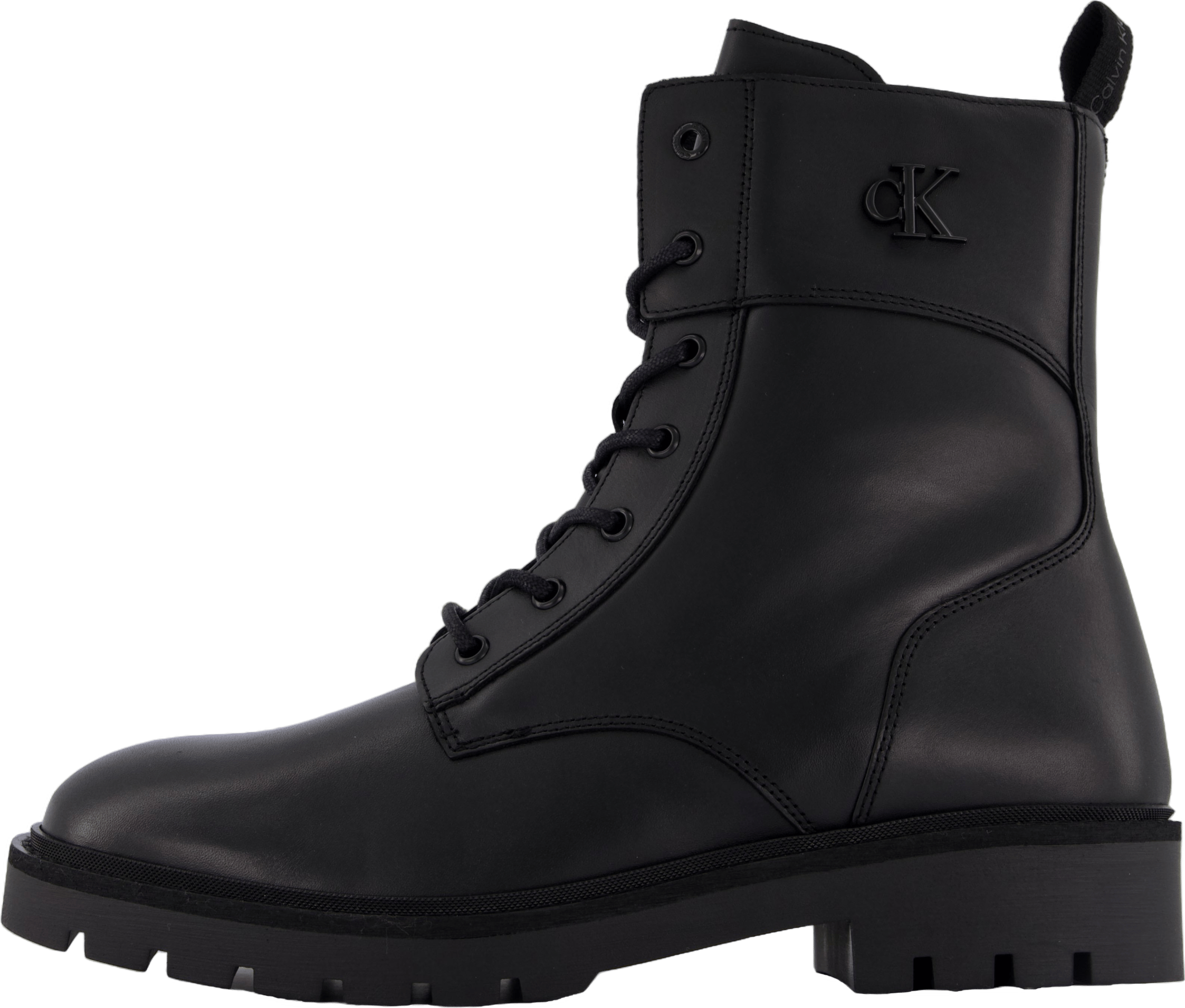 Combat Boot Mid Zip Lth In Cal Triple Black