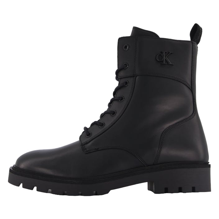 Combat Boot Mid Zip Lth In Cal Triple Black, Female, Shoes, Boots, Boots, Black, EU 41