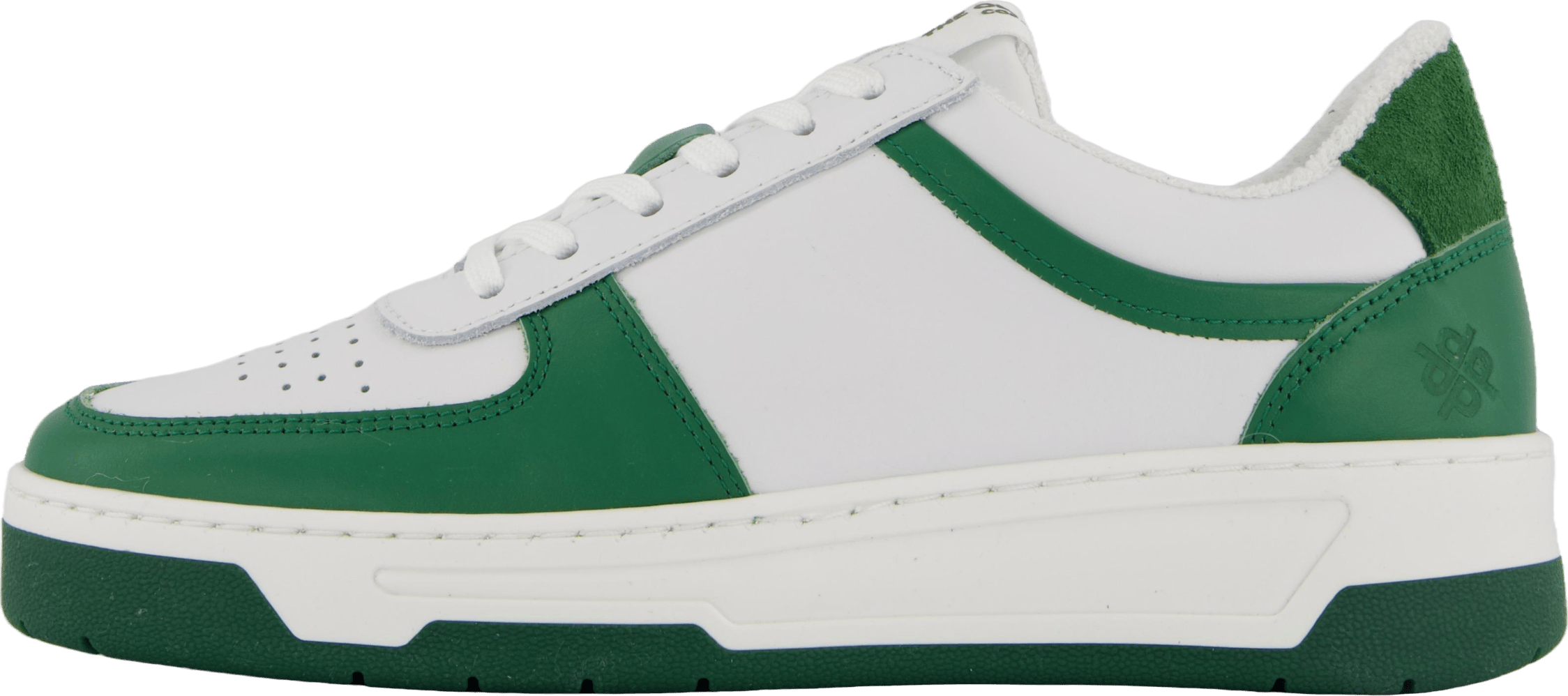 The Ella White Leather/green