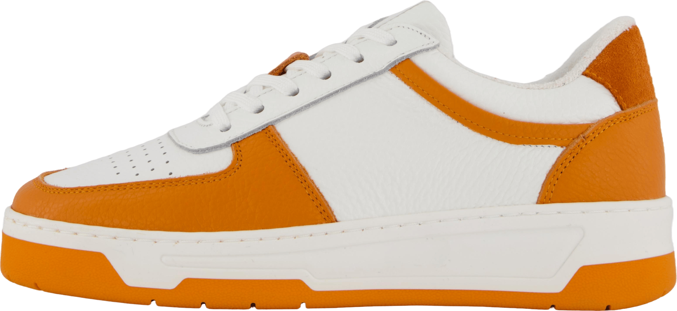 The Ella 2.0 White/orange Tumbled Leather