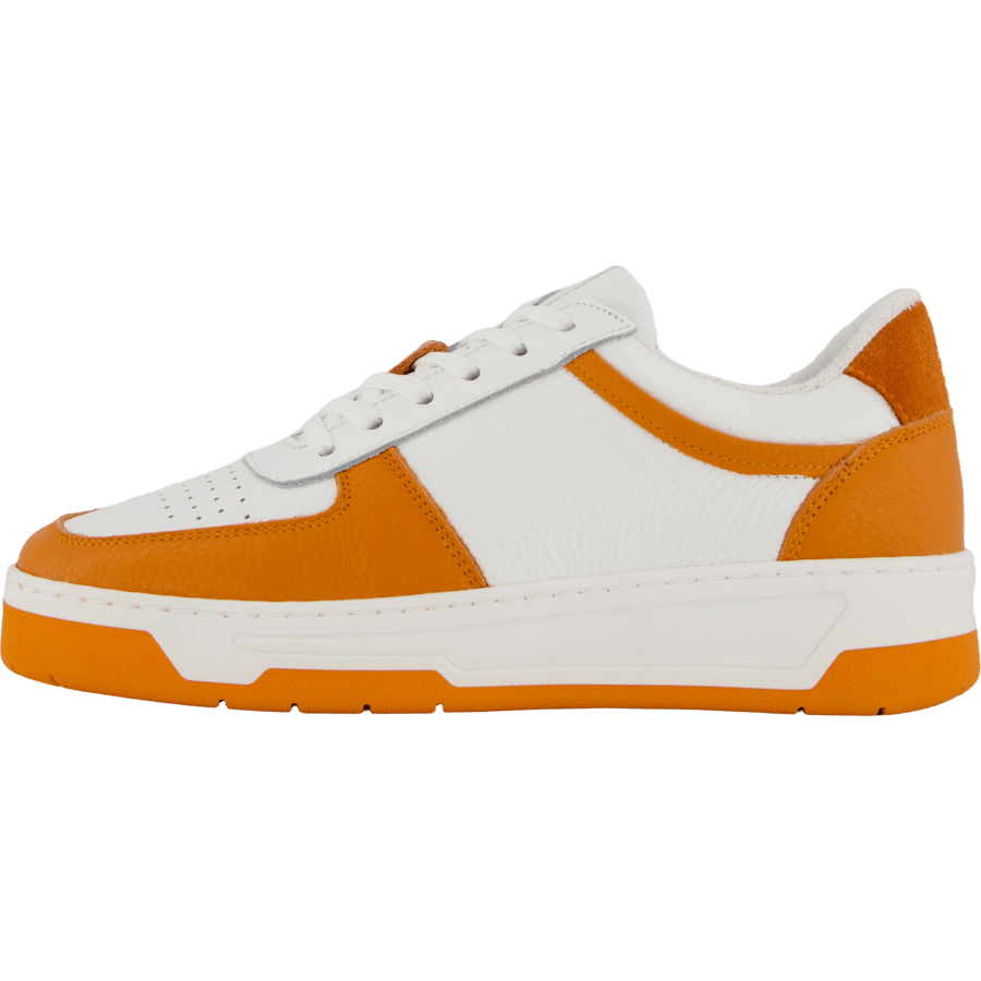 The Ella 2.0 White/orange Tumbled Leather