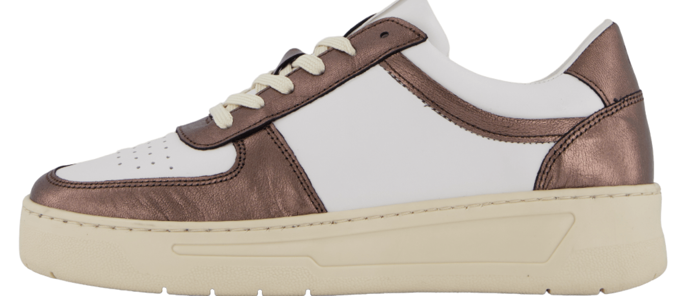 The Ella 2.0 White Leather/bronze