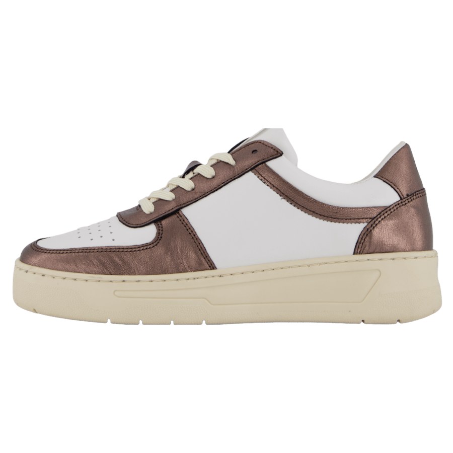The Ella 2.0 White Leather/bronze