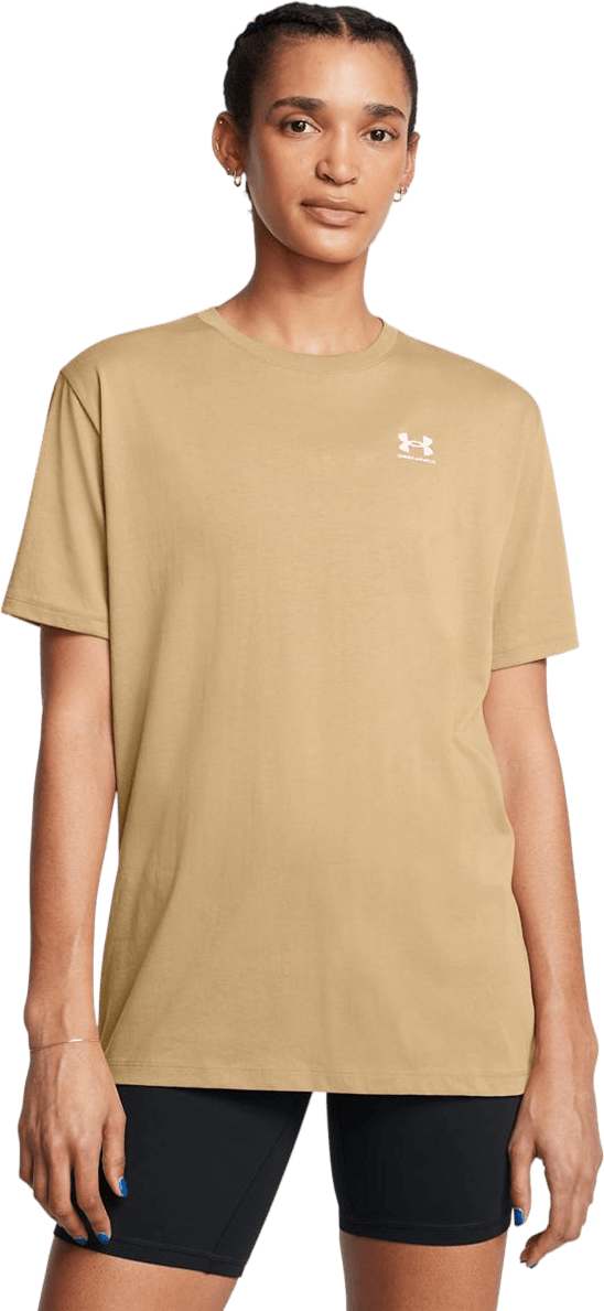 Ua W Bfos Logo Tee Ss Camel, Female, Apparels, T-shirt, Beige, XS