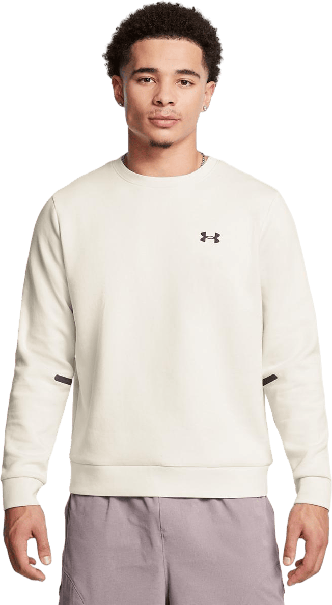 Ua Unstoppable Flc Crew Eu Anthracite, Male, Abbigliamento, Hoodies & Sweatshirts, Bianca, XS