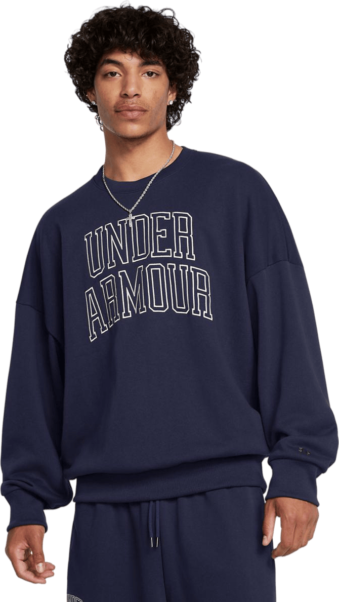 Ua Icon Hwt Terry Os Crew Midnight Navy