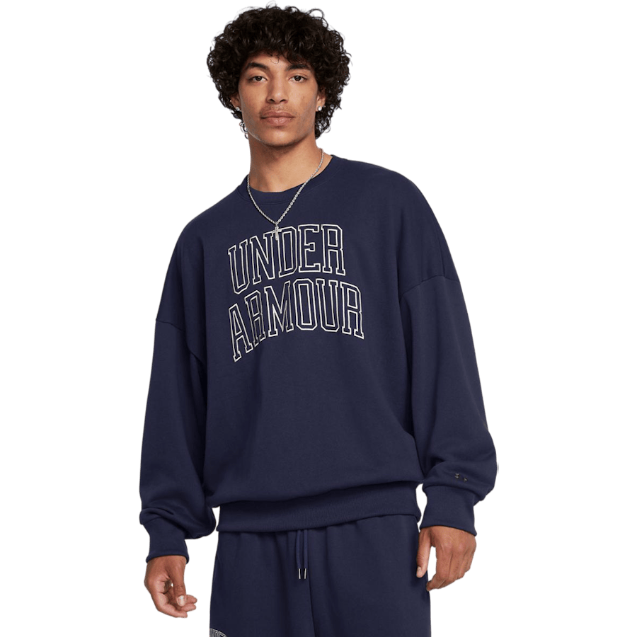 Ua Icon Hwt Terry Os Crew Midnight Navy