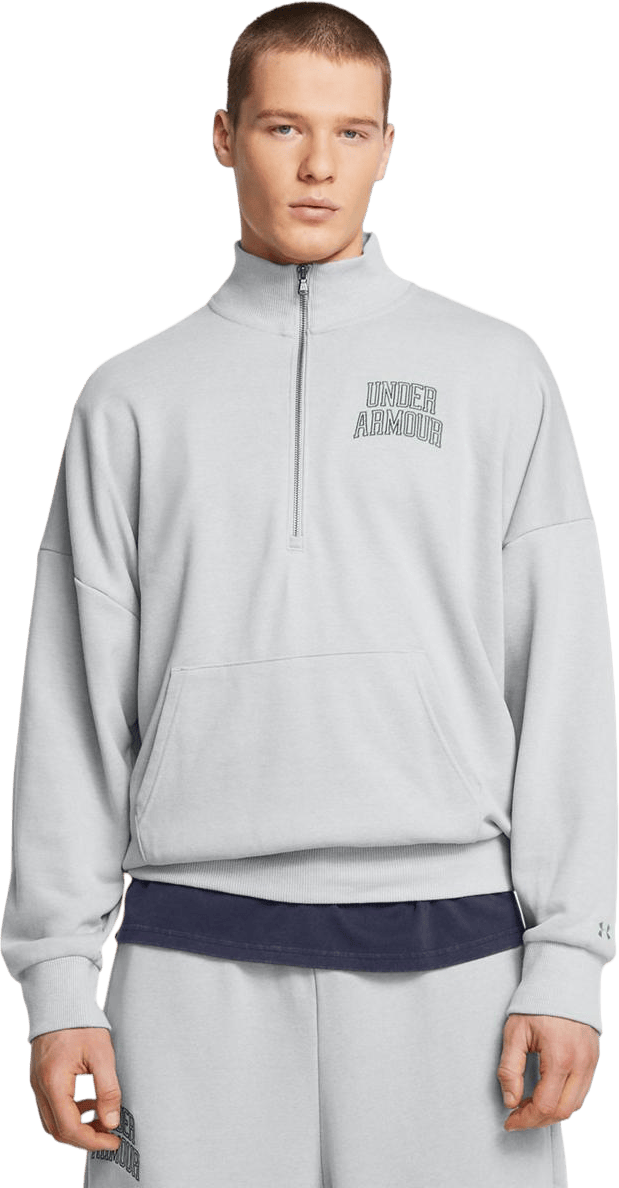 Ua Icon Hwt Terry Os 1/2 Zip Black