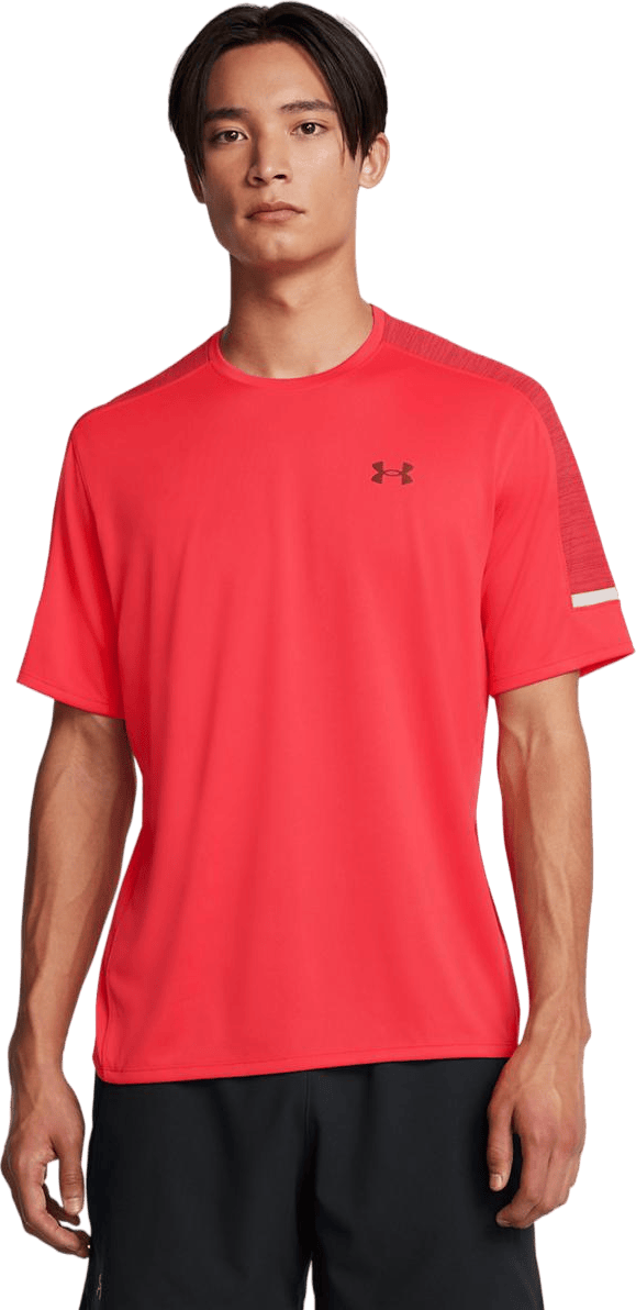 Ua Tech Utility Ss Racer Red, Male, Kläder, T-shirt, Röd, XL