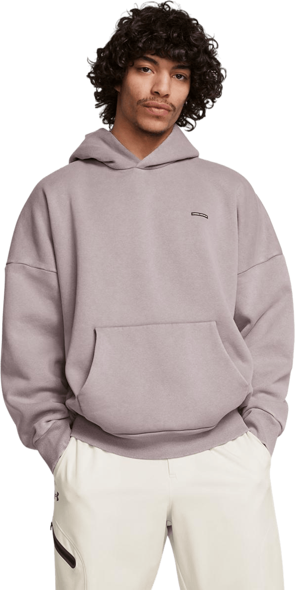 Ua Icon Hwt Flc Wash Os Hood Tetra Gray, Male, Apparels, Shirts, Grey, L
