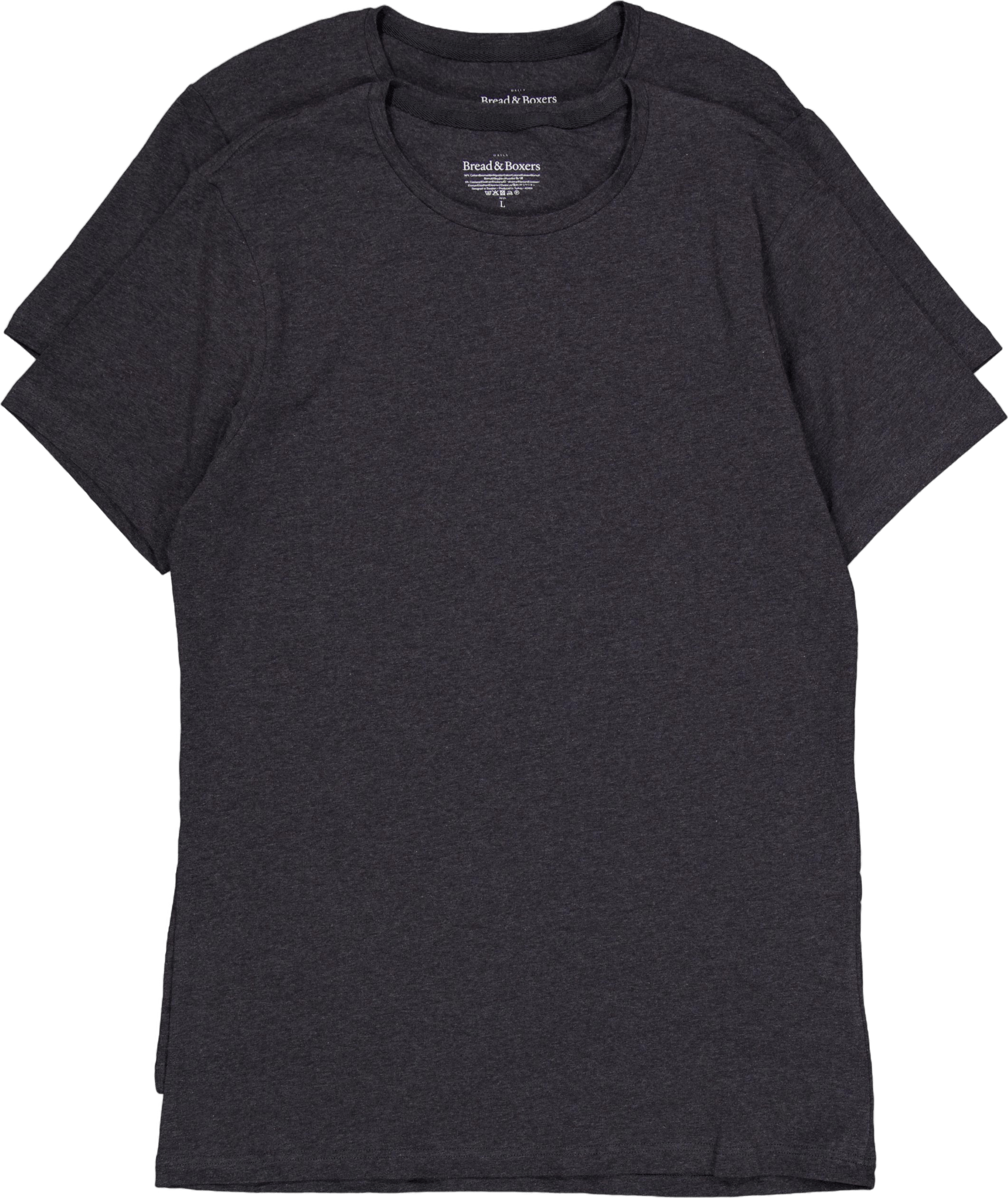 Crew-neck 2-pack Dark Grey Melange