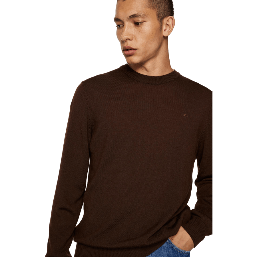 Keane Merino Crew Neck Sweater Bitter Chocolate