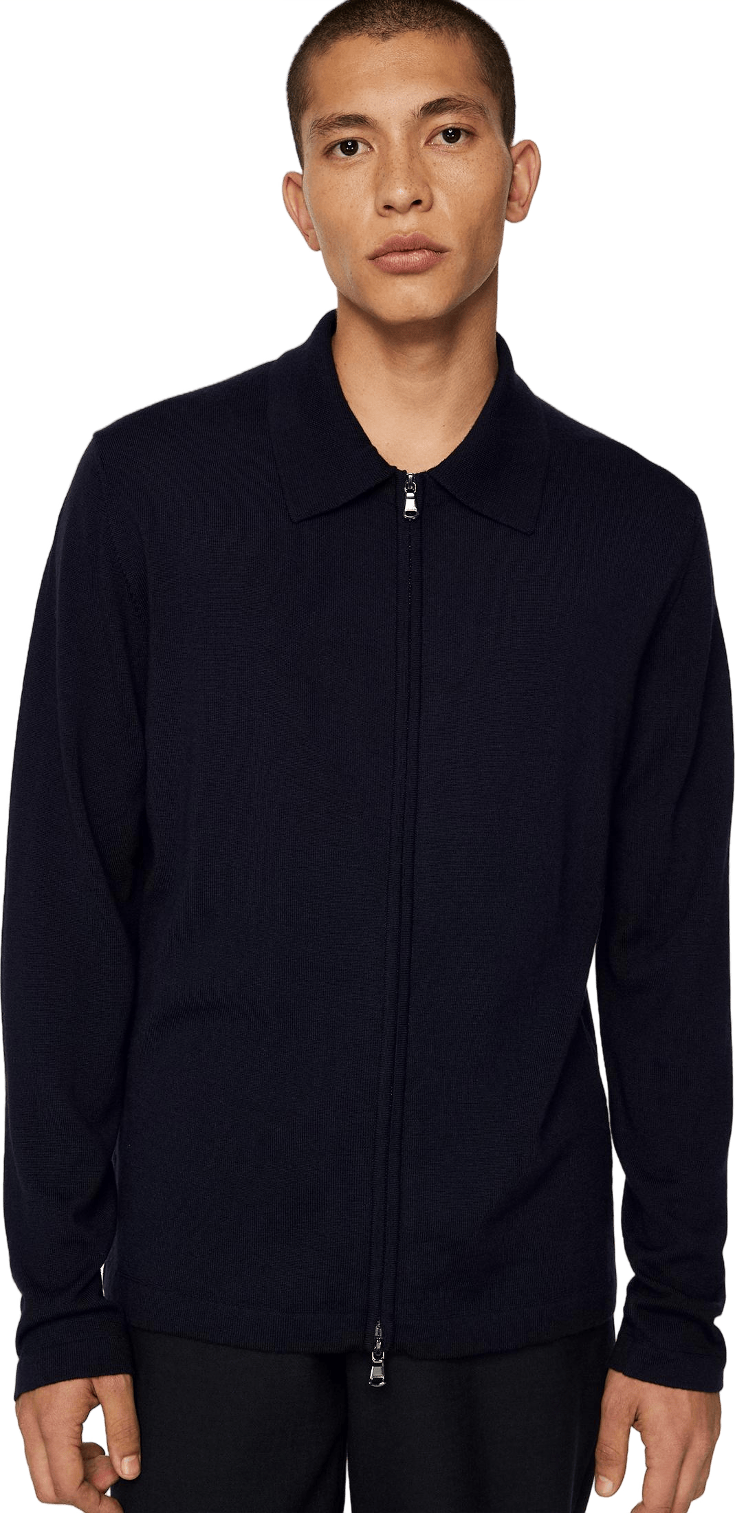 Kaleb Merino Zip Cardigan Jl Navy