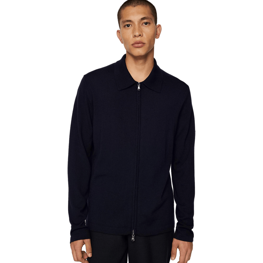 Kaleb Merino Zip Cardigan Jl Navy