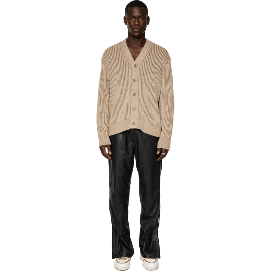 Twin Plated Knit Cardigan Tiger Brown - Bild 2