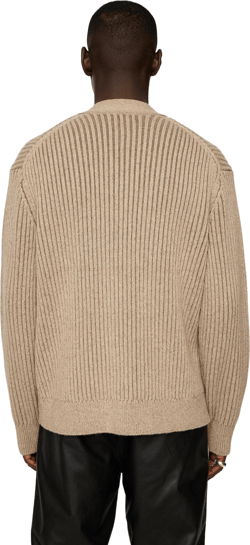 Twin Plated Knit Cardigan Tiger Brown - Bild 3