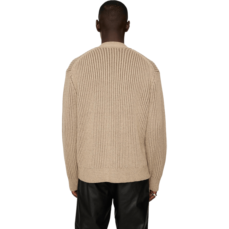 Twin Plated Knit Cardigan Tiger Brown - Bild 3