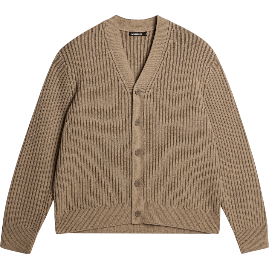 Twin Plated Knit Cardigan Tiger Brown - Bild 5