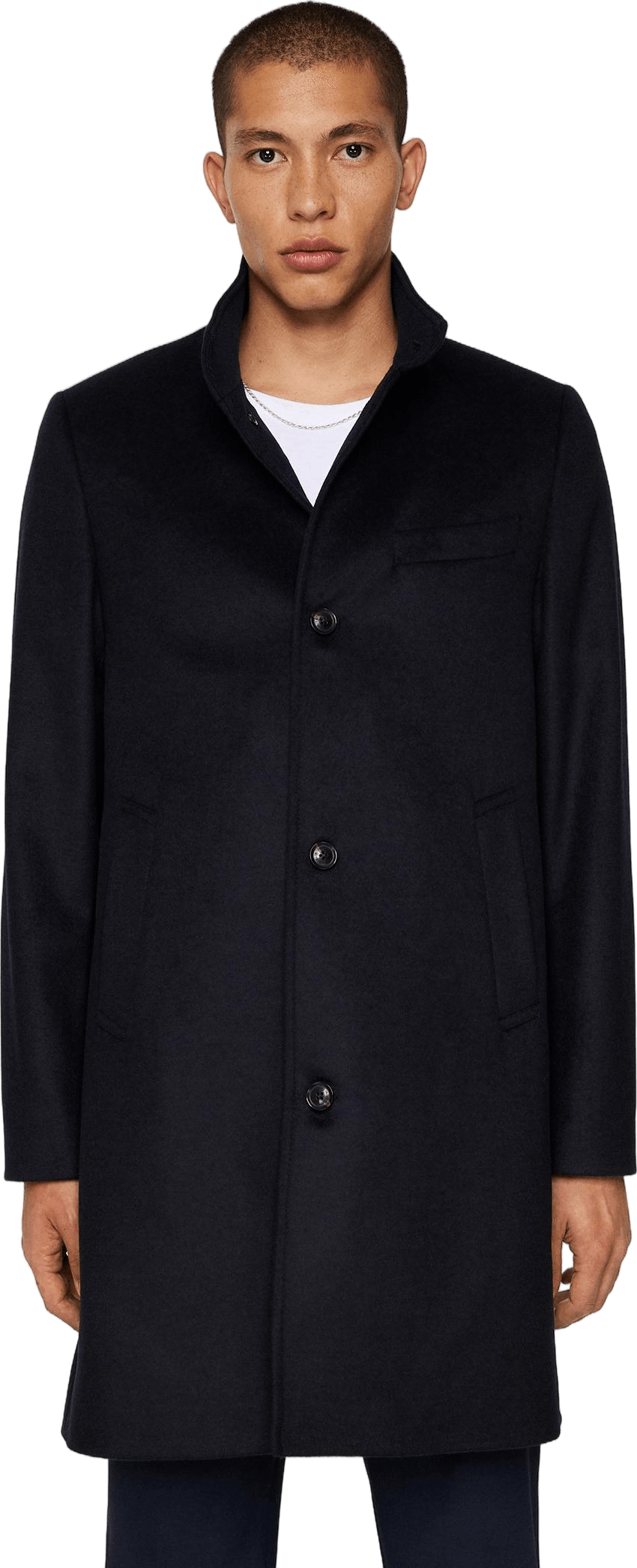 Jesse Melton Cashmere Coat Jl Navy, Male, Apparels, jackets, Blue, 54