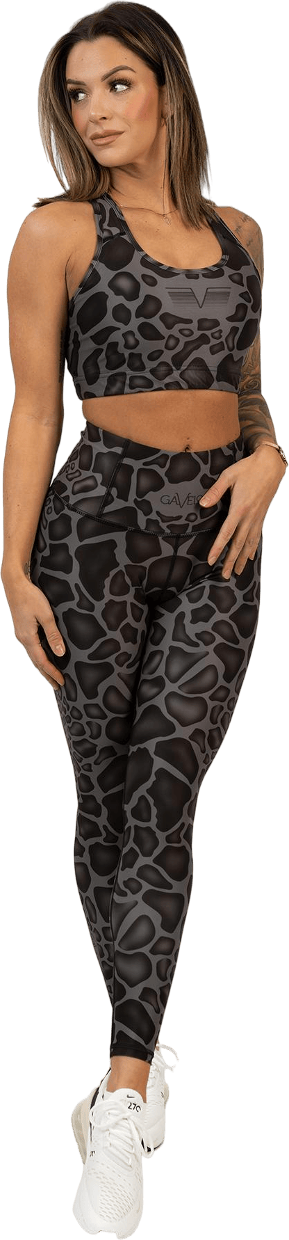 Giraffe Black Sports Bra Dark Grey