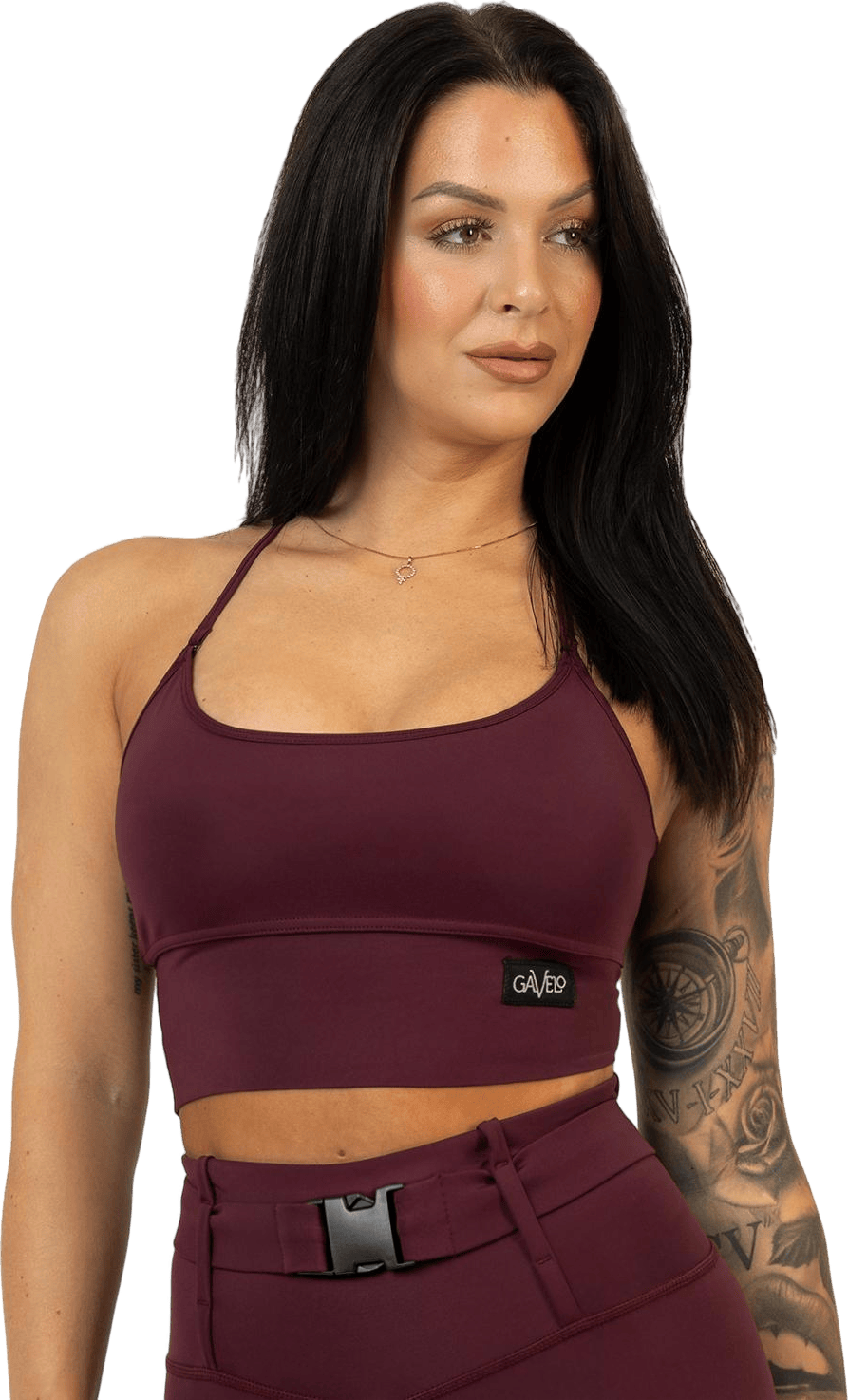 Cargo Top Burgundy Dark Red, Female, Apparels, Sports Bras, Workout, Red, XL