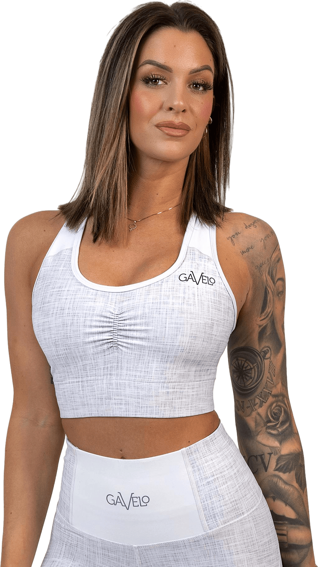 Electro Mist Swirl Bh White, Female, Apparels, Leggings, Workout, White, XS