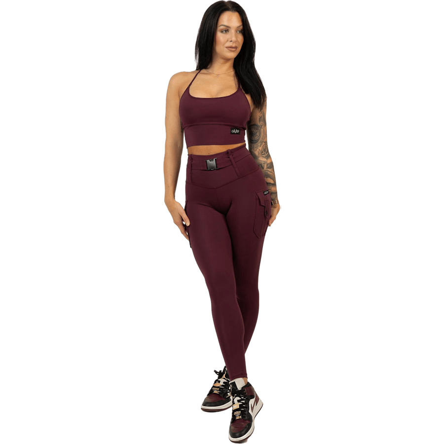 Cargo Burgundy Leggings Dark Red