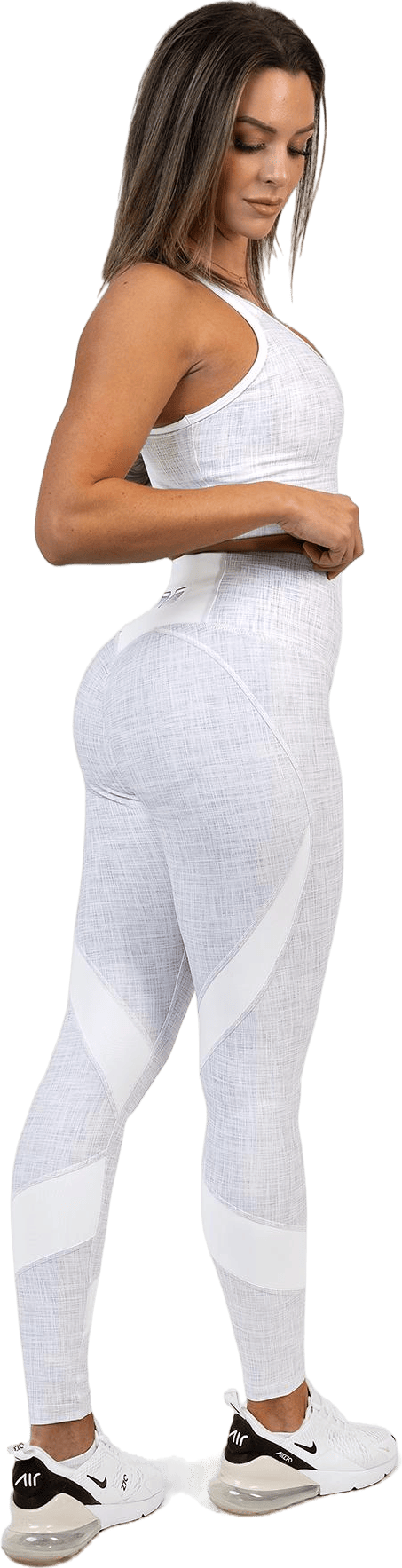 Electro Mist Swirl White, Female, Apparels, Leggings, Workout, Grey, M