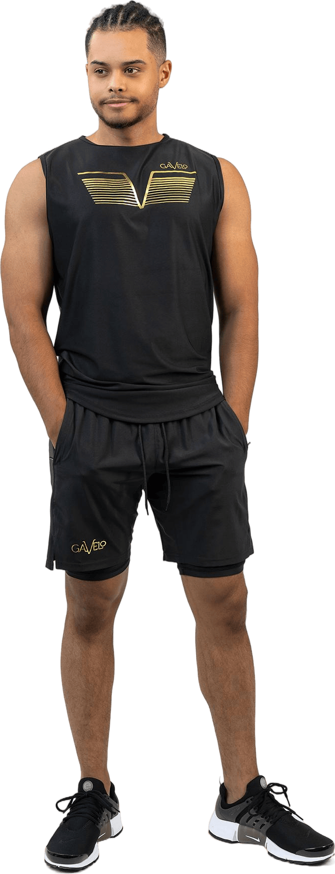 Performance Shorts Black&gold, Male, Apparels, Shorts, Workout, Black, L