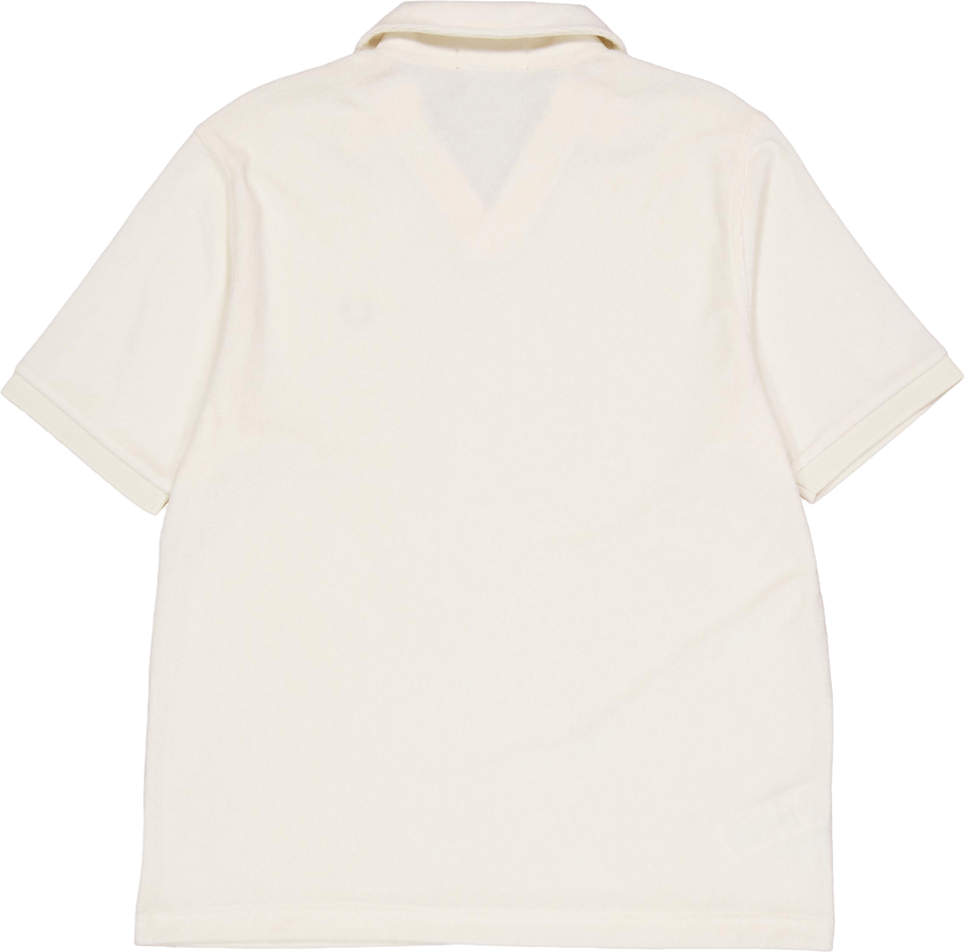 Open Collar Towelling Polo Ecru - Bild 2