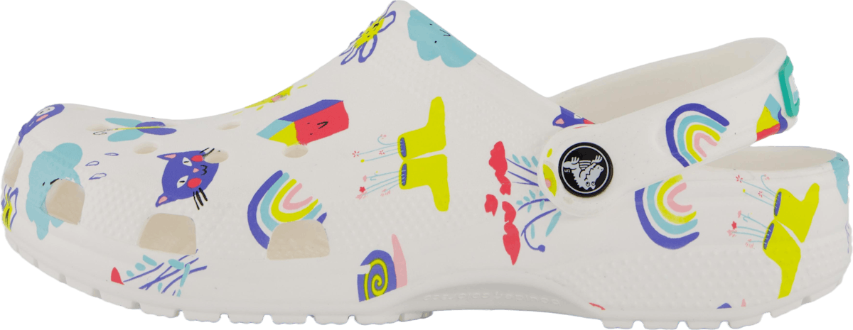 Classic Doodle Print Clog K White/multi