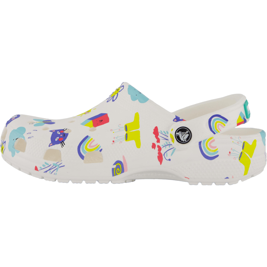 Classic Doodle Print Clog K White/multi