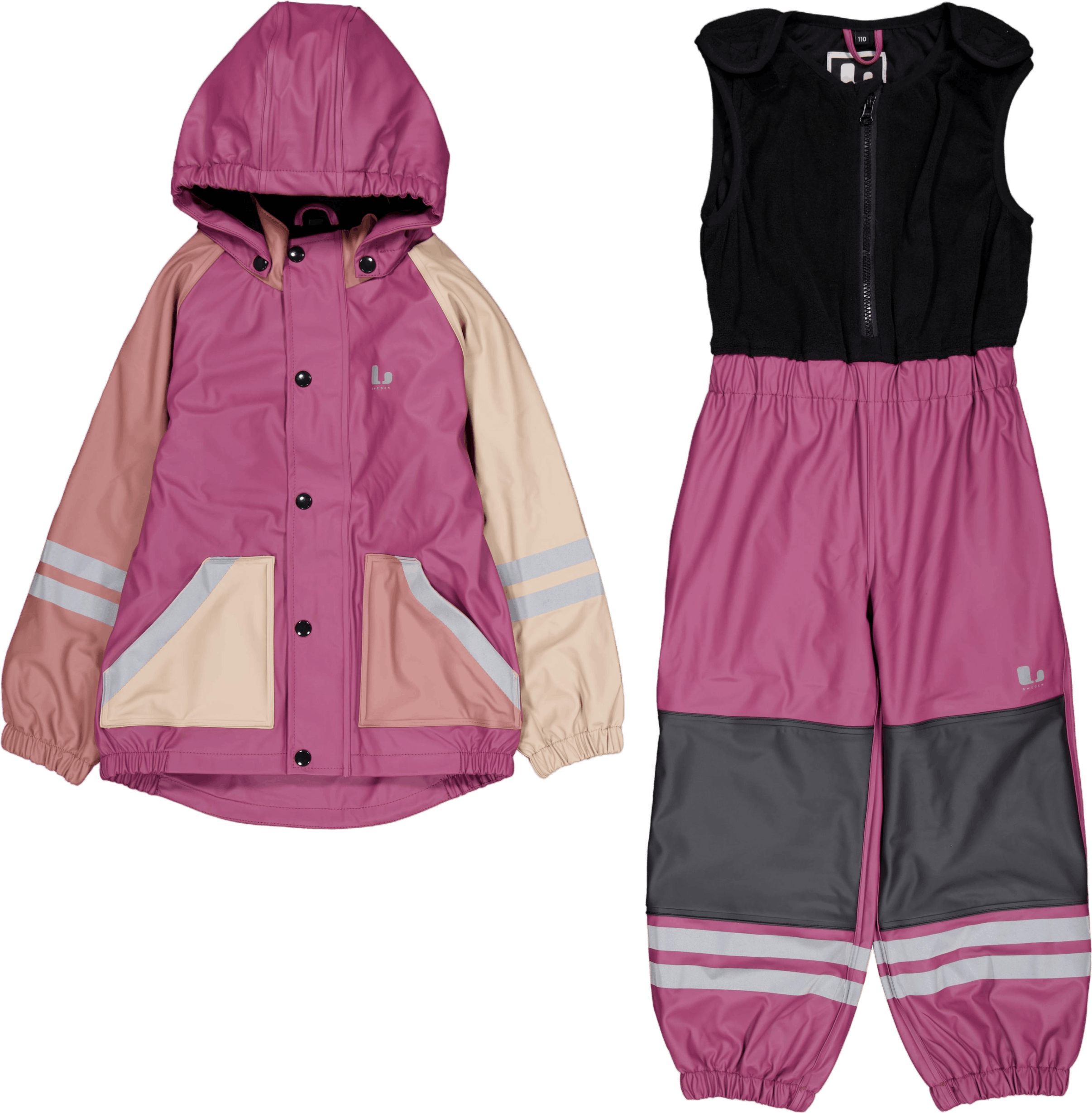 Fagerhult Rain Set, Fleece Pink/rose, Unisex, Kläder, jackor, Rosa, 120