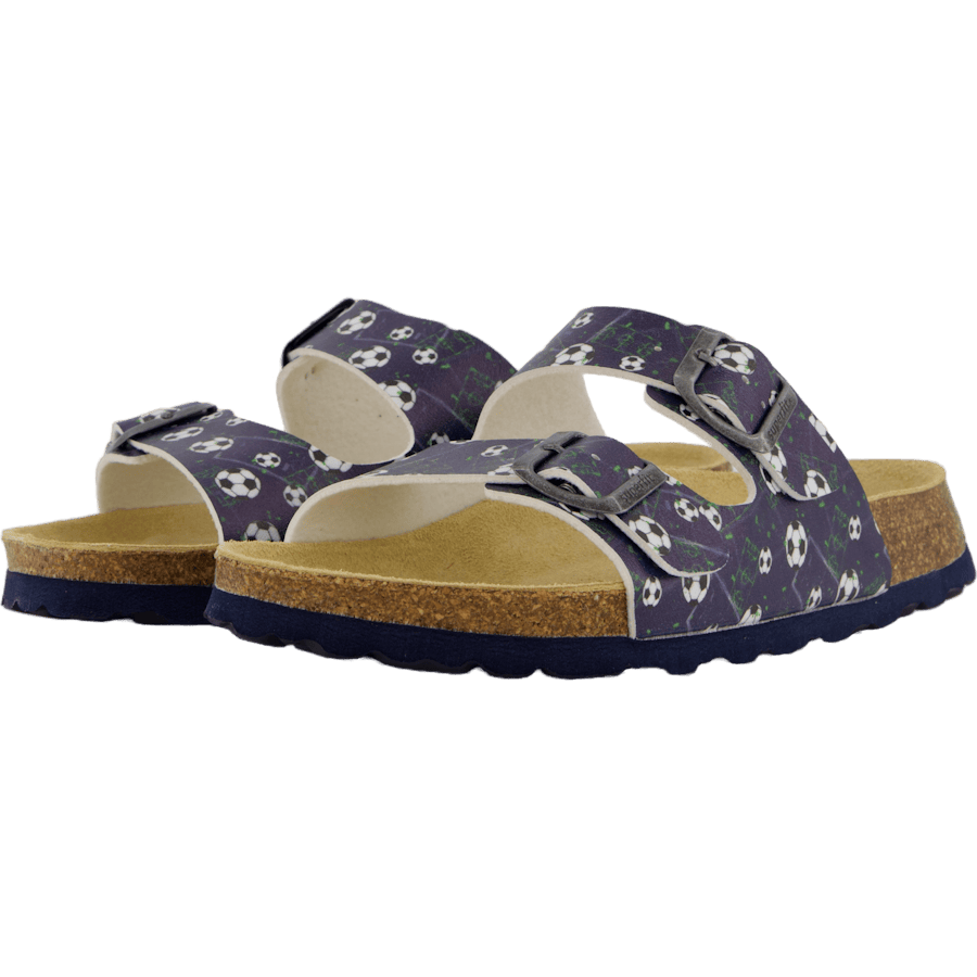 Fussbettpantoffel Blau/mehrfarbig - Bild 2