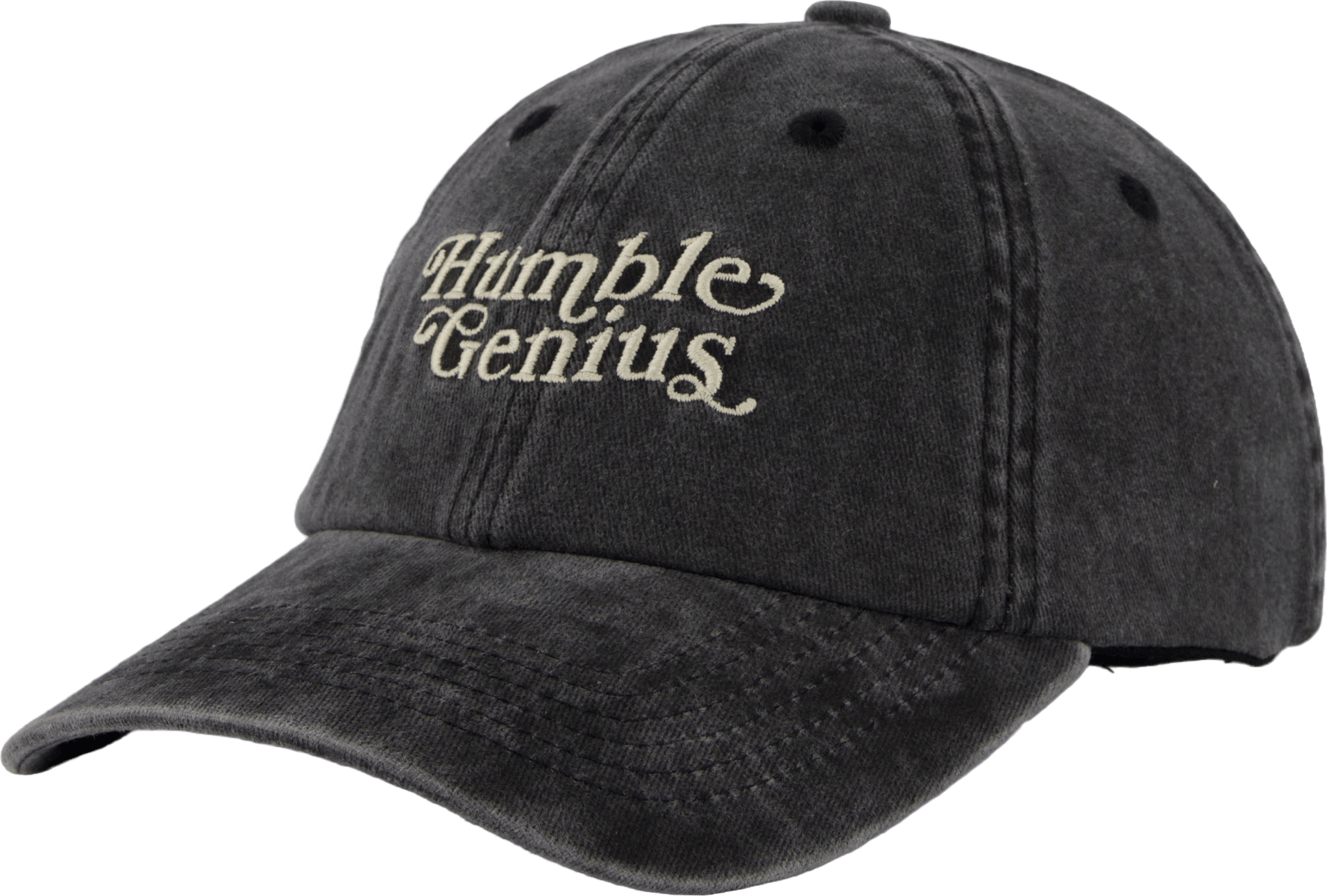 Humble Genius Dad Cap Washed Black