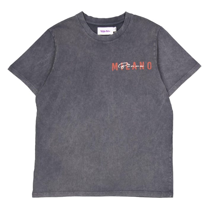 Birra Milano T-shirt Washed Black, Male, Odevy, Tops, Šedá, XL
