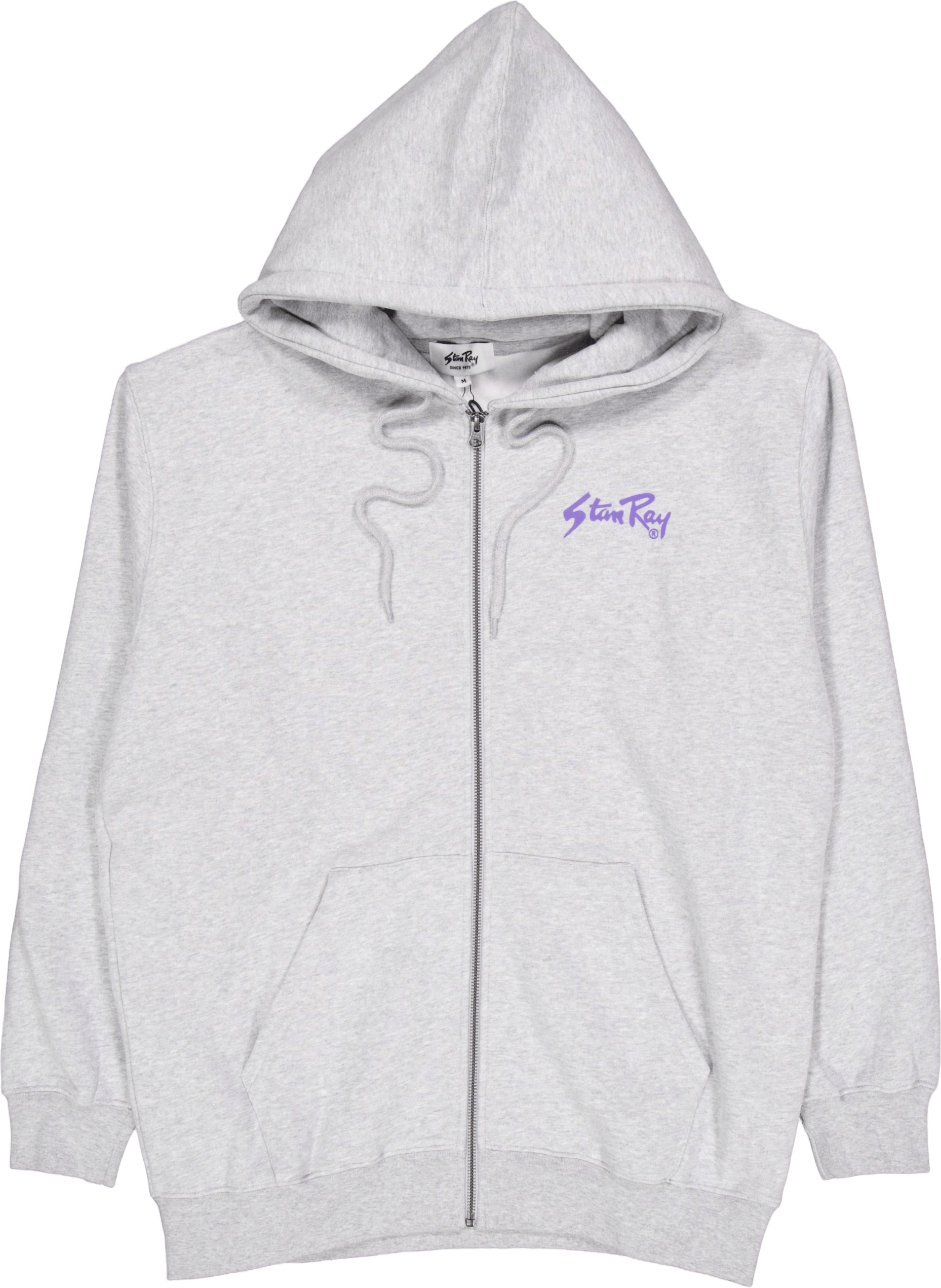 Stan Og Zip Hood Grey Marl / Navy Print