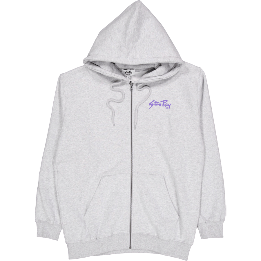 Stan Og Zip Hood Grey Marl / Navy Print