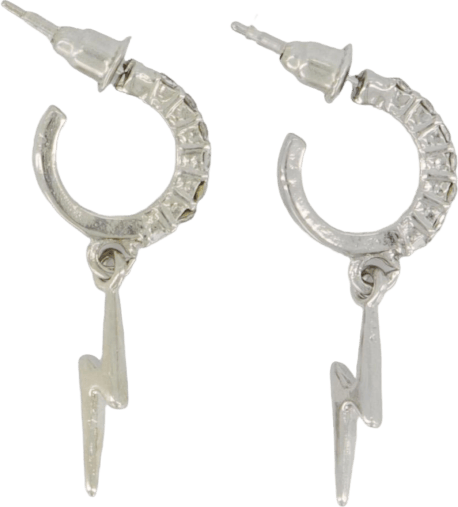 Ea Si Huggie Crys Flash Hang Silver