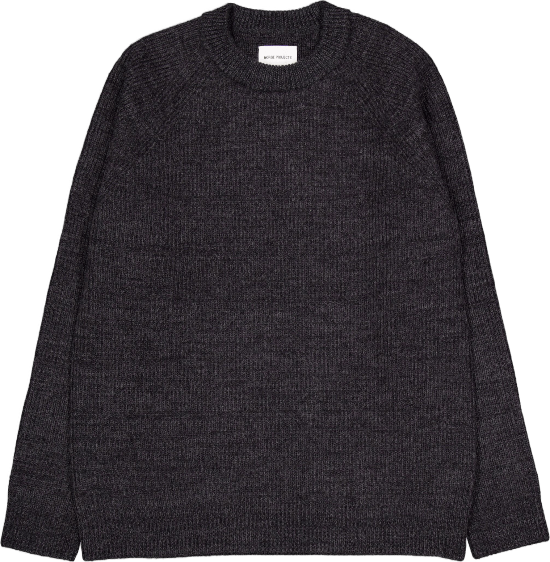 Roald Wool Cotton Rib Sweater 1600 Dark Grey Melange