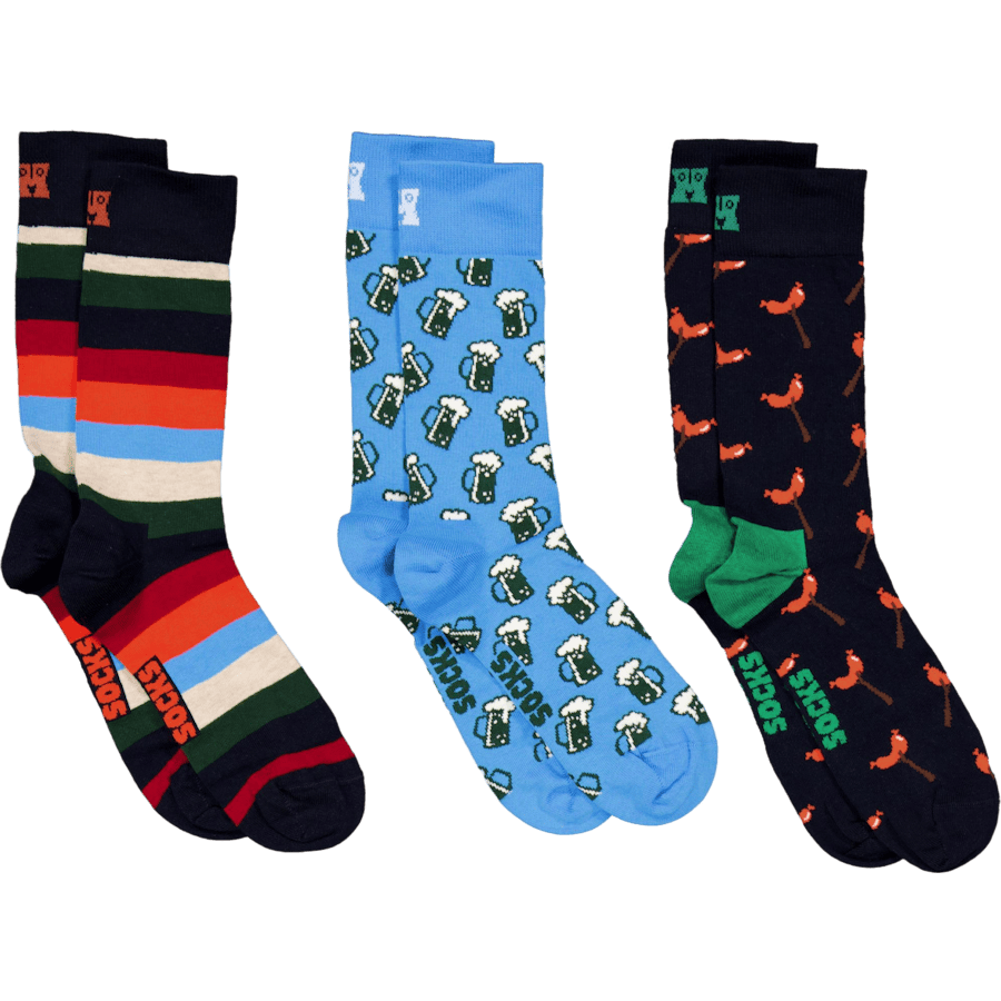 3-pack Wurst And Beer Socks Gi Navy